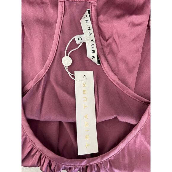 TRINA TURK NWT Skills silk racerback camisole in lilac Small MSRP $148 - Picture 6 of 7